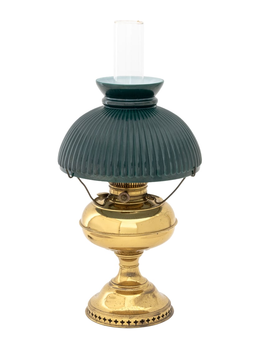 Victorian Brass Electrified Oil Lamp (1 of 7)