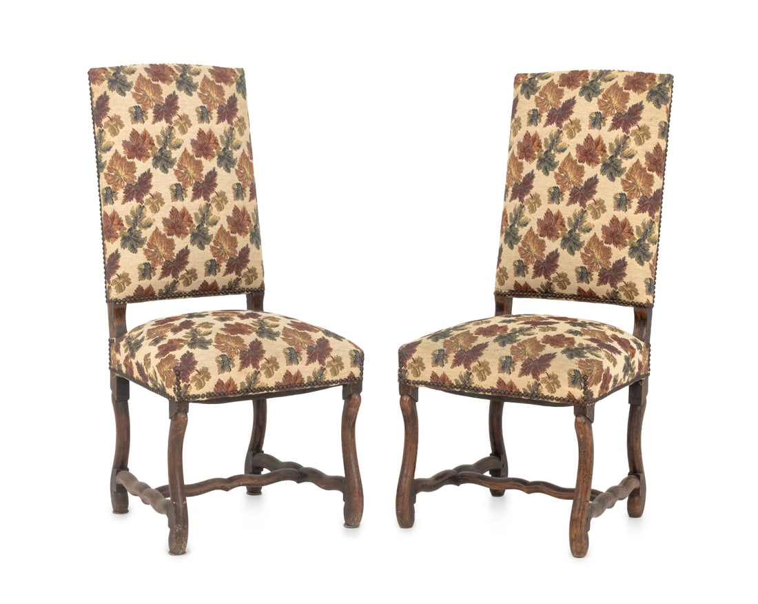 Renaissance Style Upholstered Chairs, Pair (1 of 7)