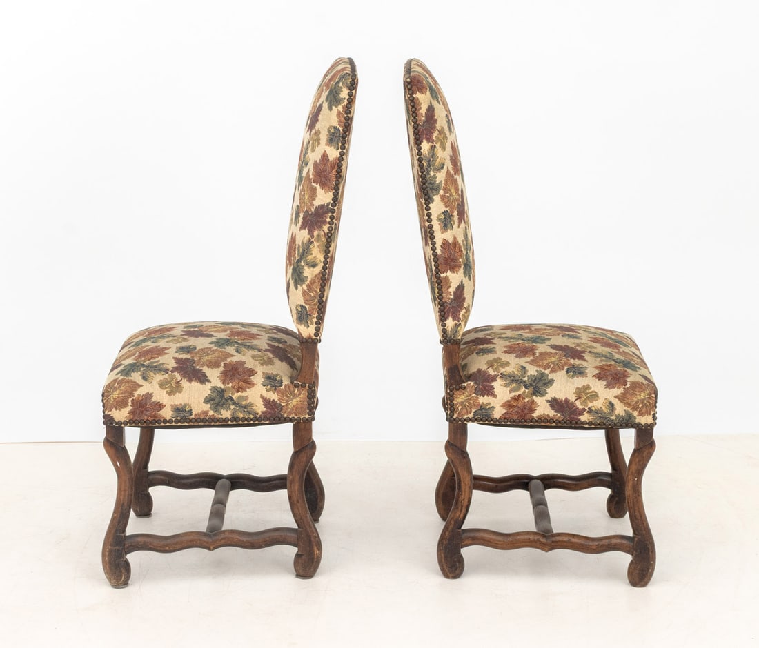 Renaissance Style Upholstered Chairs, Pair - 3