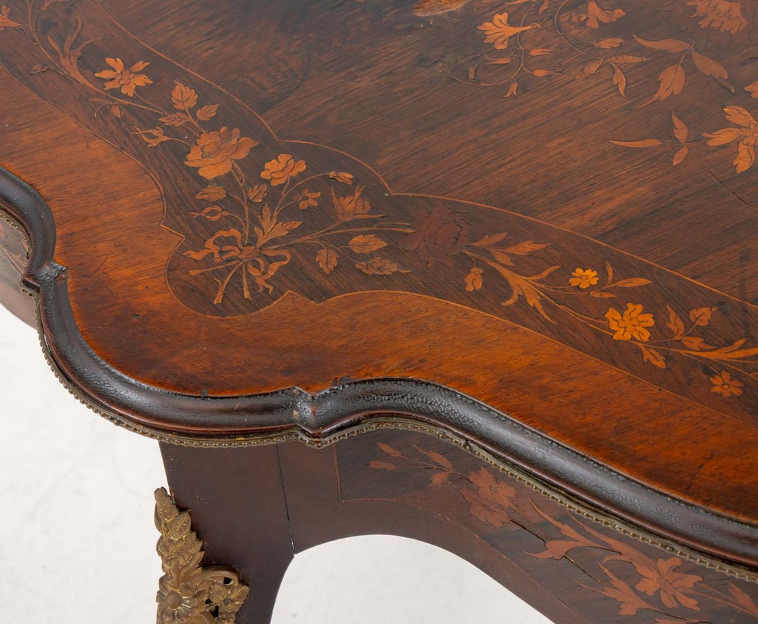 Louis XV Style Marquetry Kingwood Table, 19th C. - 4