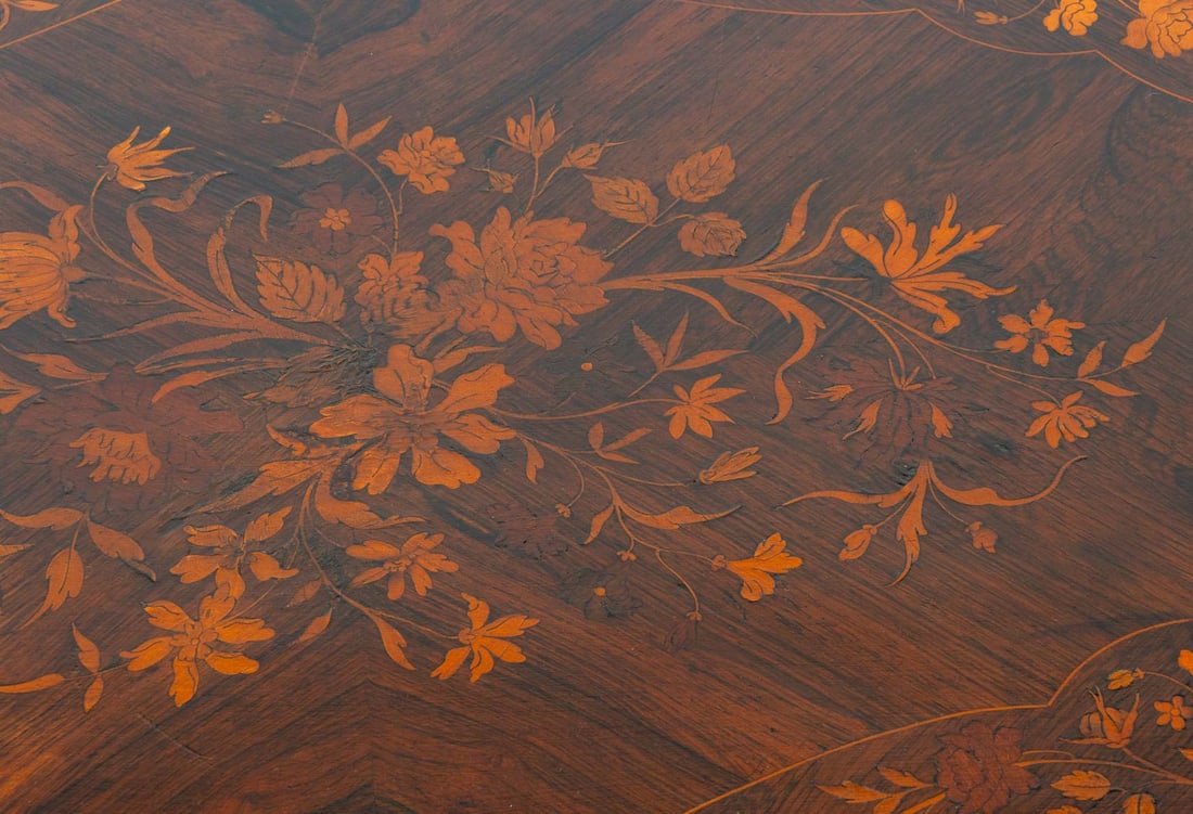 Louis XV Style Marquetry Kingwood Table, 19th C. - 5