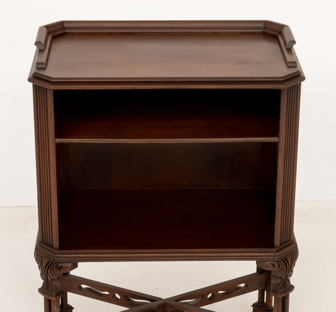 Chippendale Style Walnut Side Table Bookcase - 3