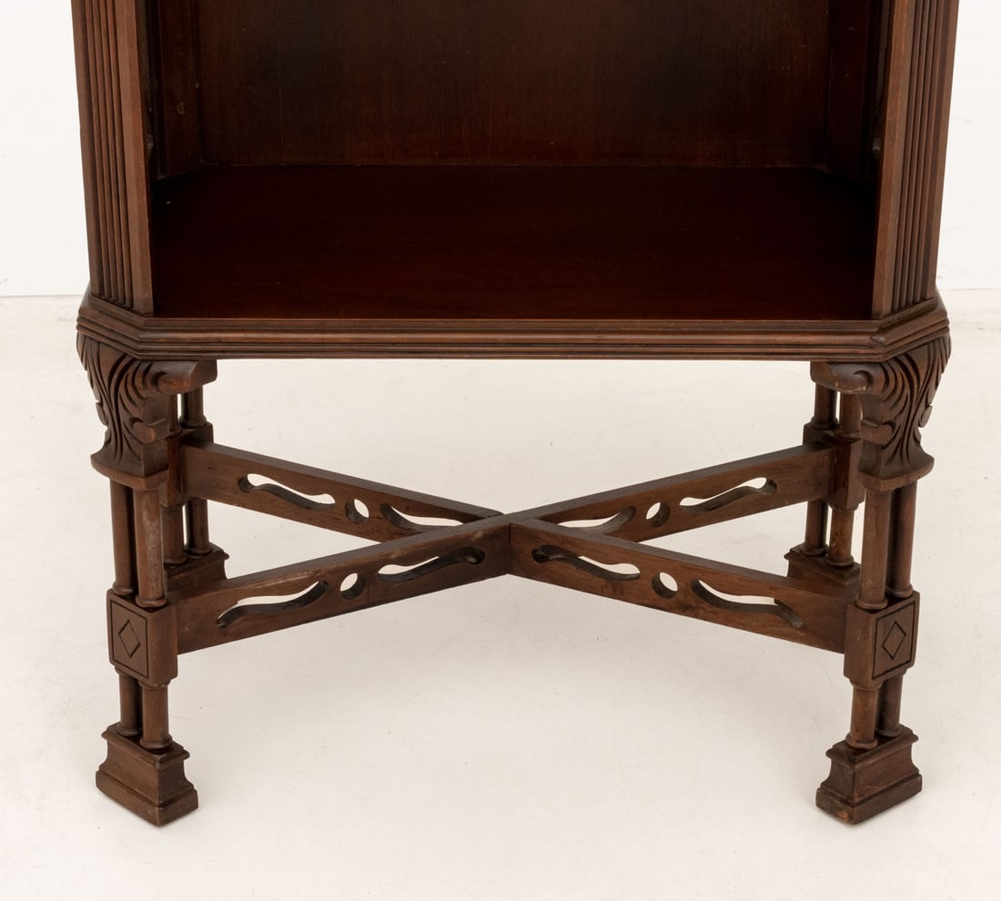 Chippendale Style Walnut Side Table Bookcase - 5