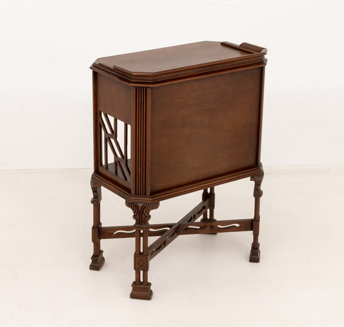 Chippendale Style Walnut Side Table Bookcase - 9