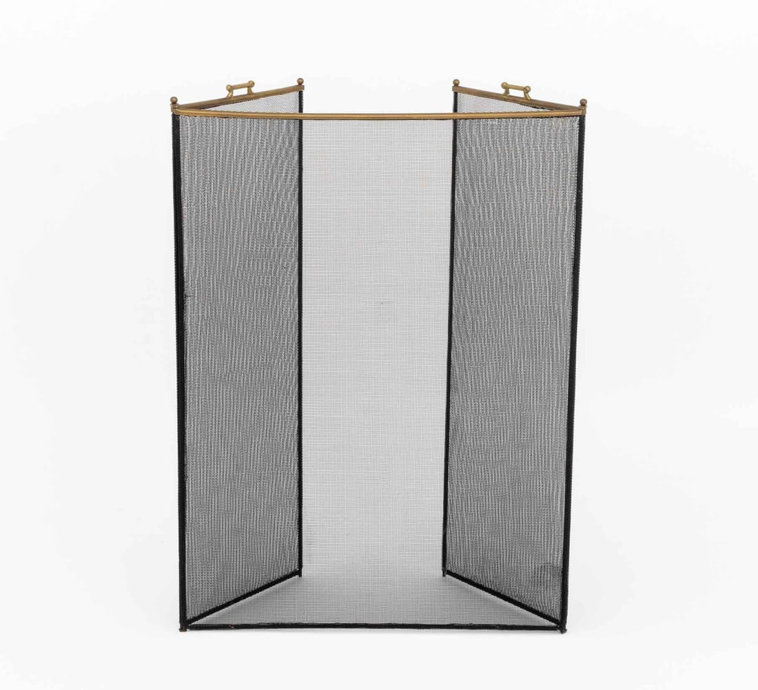Brass Three-Panel Folding Firescreen - 3