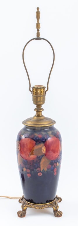 Moorcroft Pottery "Pomegranate" Vase Lamp, 1920s (1 of 8)