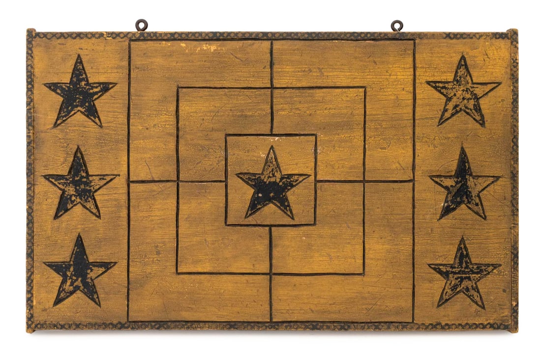 American Folk Art Painted Carved Wood Board (1 of 5)