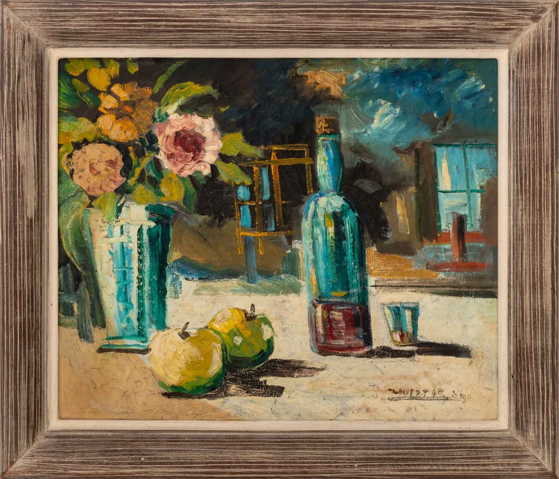 Huertas Still Life Scene Oil on Canvas, 20th C. (1 of 8)