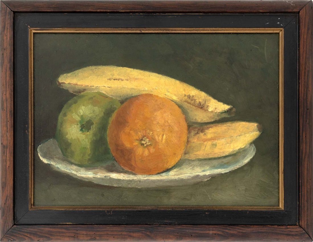 Still Life Scene of Fruit Oil on Panel, 20th C. (1 of 6)