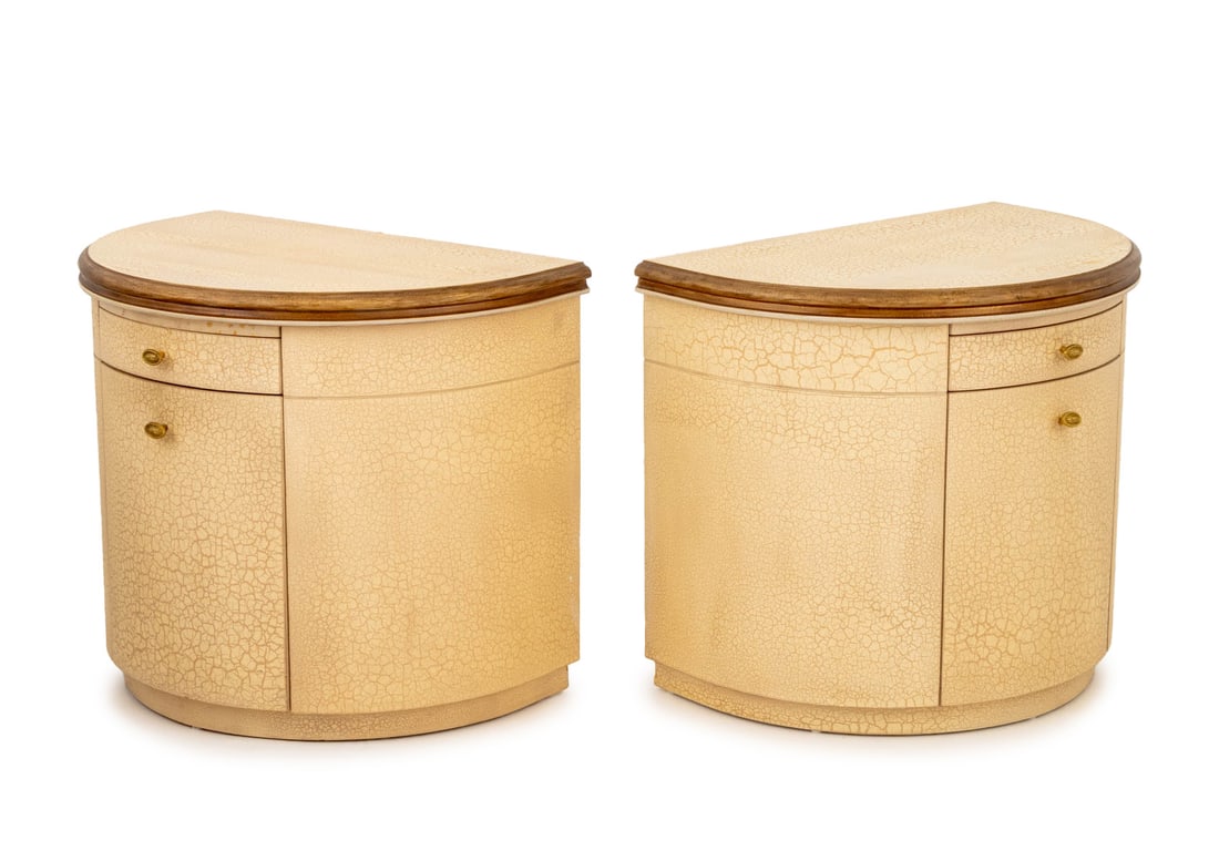 Modern D-Shaped Painted Wood Bedside Cabinets, 2 (1 of 8)