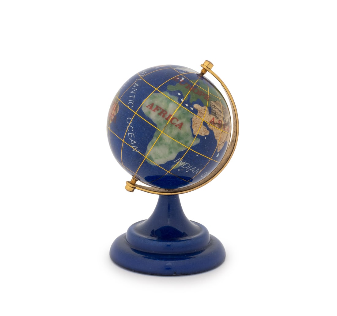 Semi-Precious Stone Inlay Miniature Globe (1 of 8)