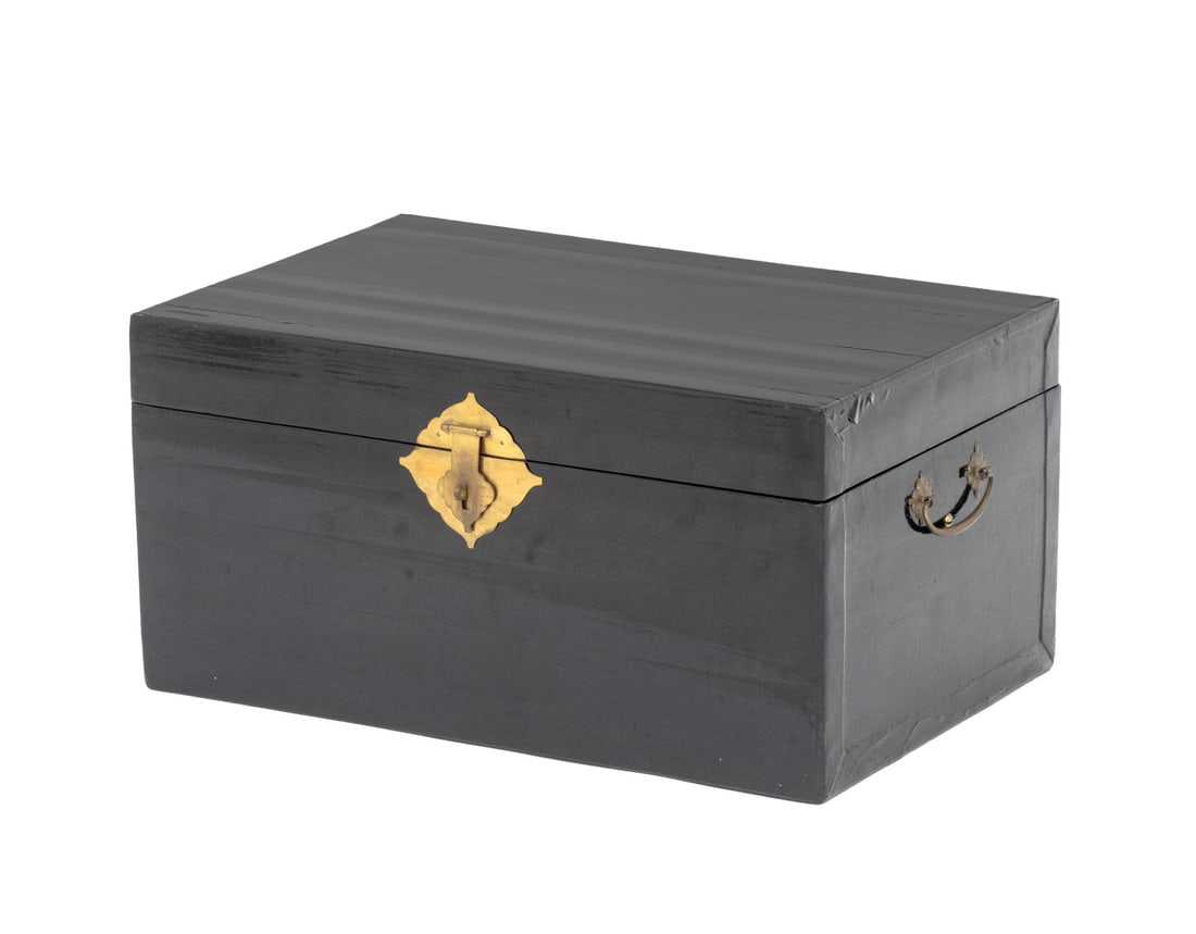 Chinese Black Lacquered Chest (1 of 8)
