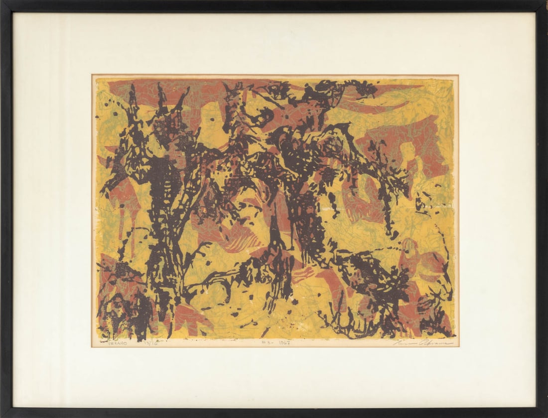 Ross Abrams "Verano" Woodcut Print, 1967 (1 of 10)