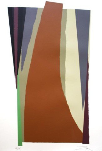 American Larry Zox Color Serigraph: Color serigraph signed by Larry Zox , numbered "86/160", United States; marked. Dimensions: Image/sheet size 42"H x 29-1/2"W