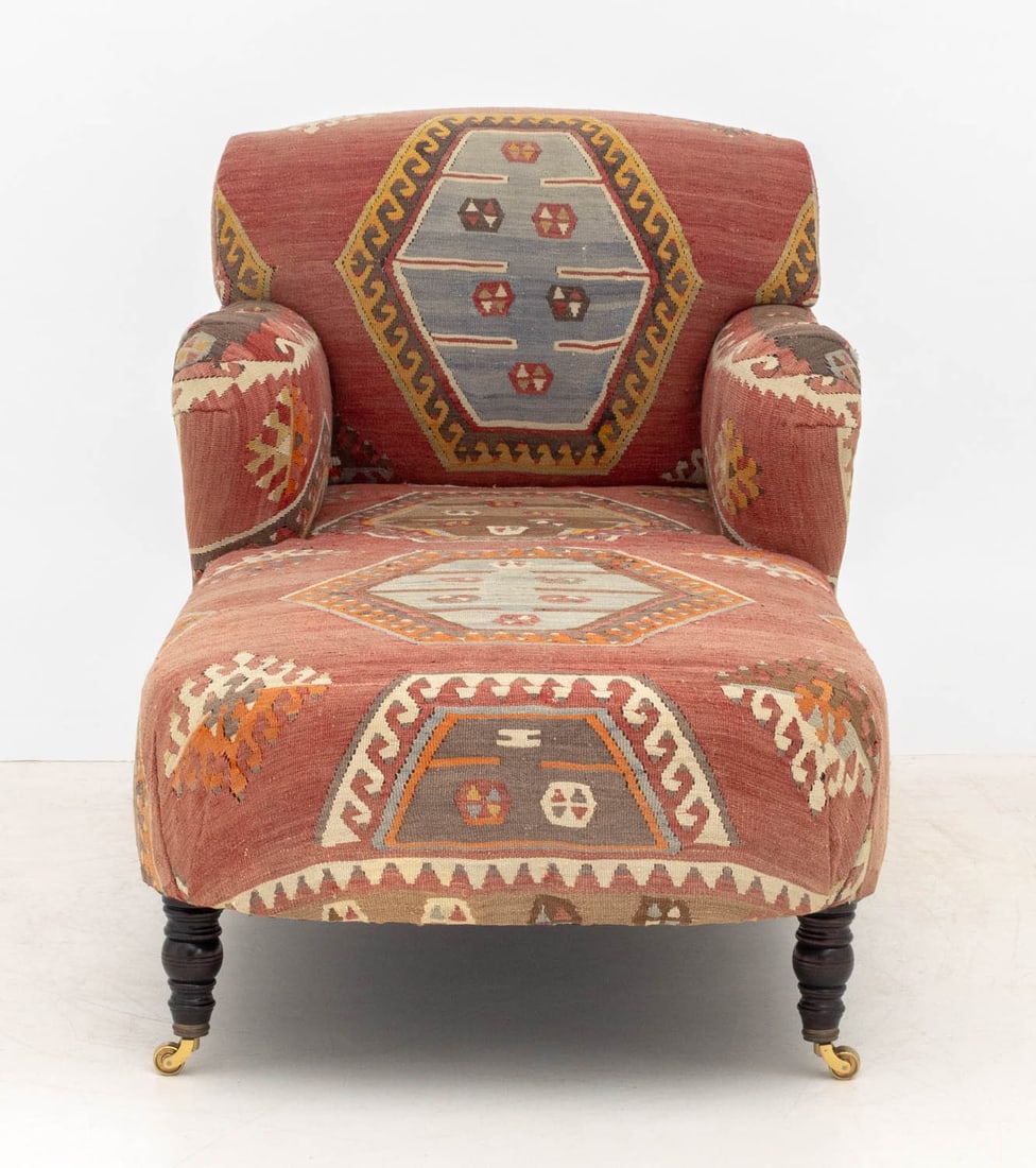 George Smith Kilim Upholstered Chaise Longue - 2