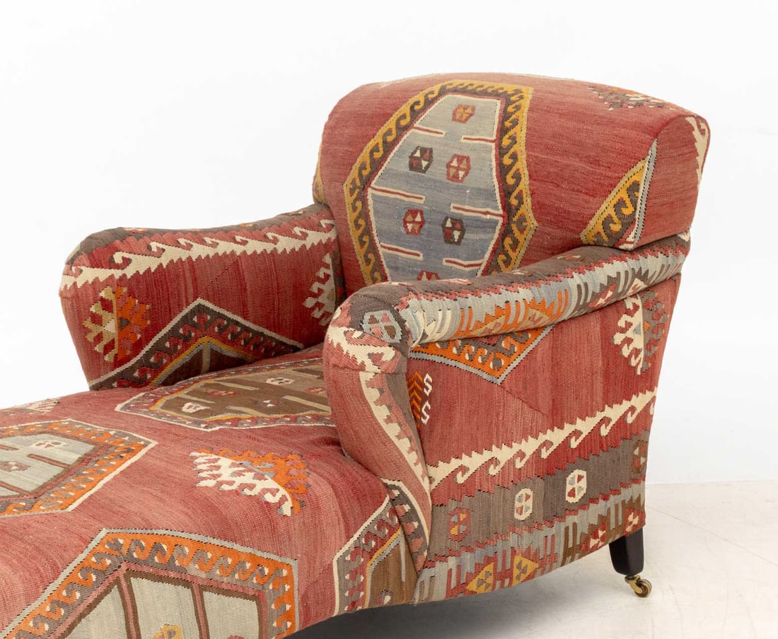 George Smith Kilim Upholstered Chaise Longue - 4