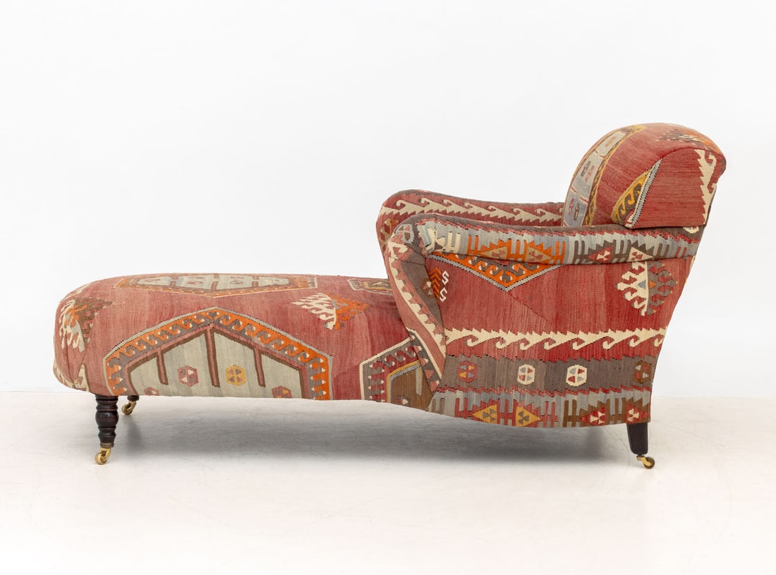 George Smith Kilim Upholstered Chaise Longue - 6