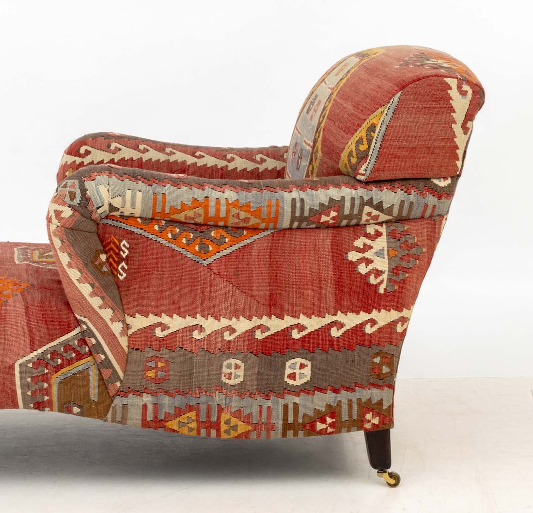 George Smith Kilim Upholstered Chaise Longue - 7