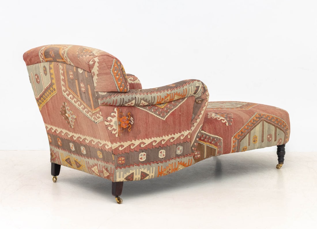 George Smith Kilim Upholstered Chaise Longue - 8
