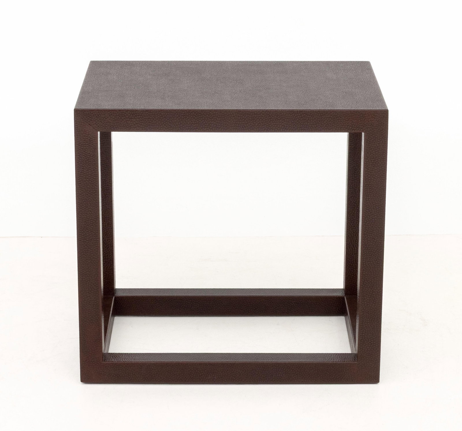Karl Springer Attr. Maroon Leather End Tables, Pr. - 5