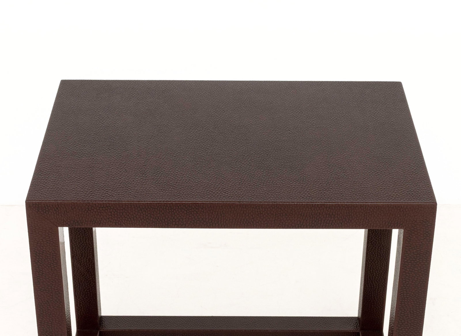 Karl Springer Attr. Maroon Leather End Tables, Pr. - 6