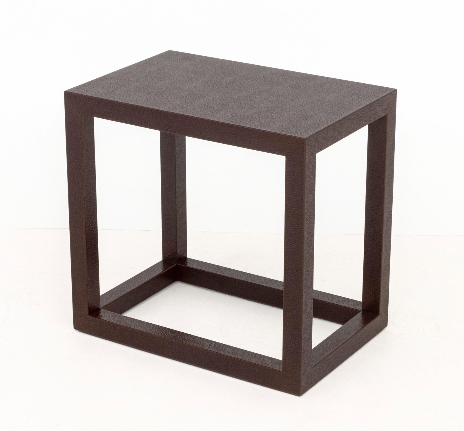 Karl Springer Attr. Maroon Leather End Tables, Pr. - 7