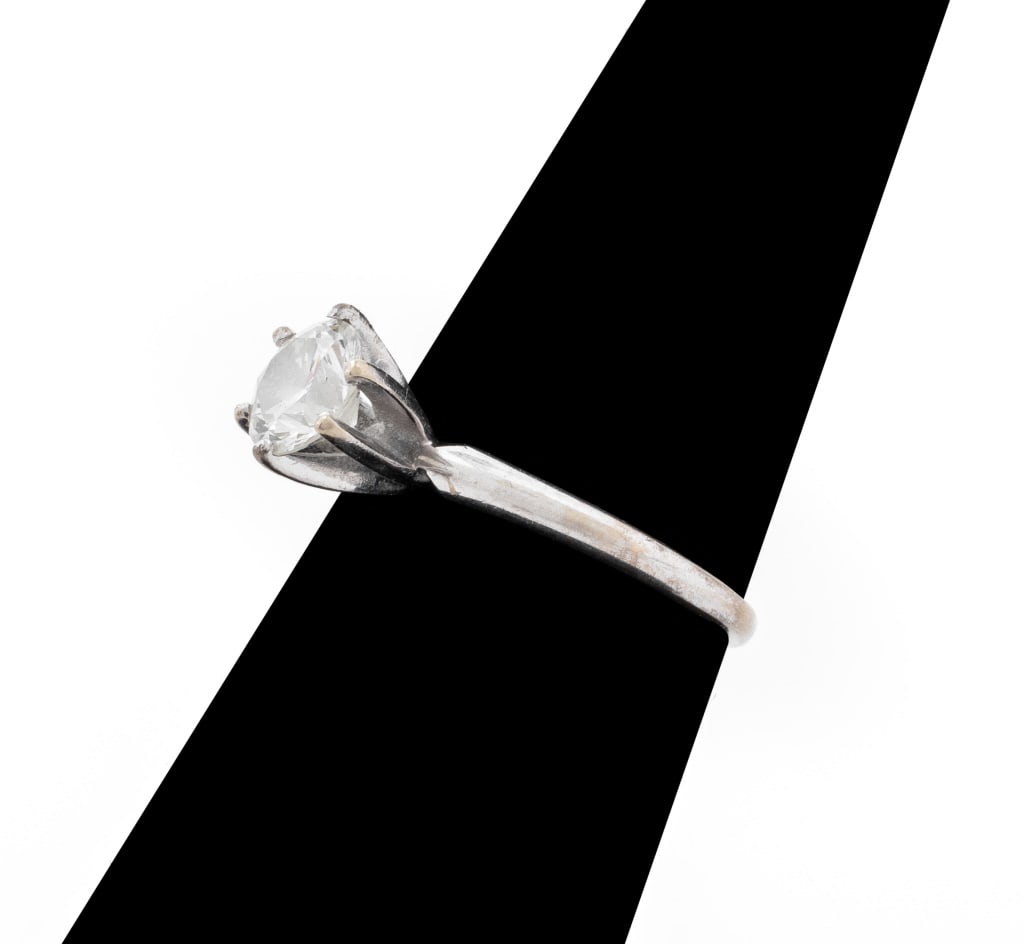 White Gold Diamond Solitaire Ring - 2