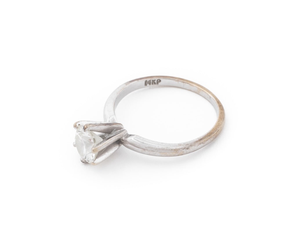 White Gold Diamond Solitaire Ring - 5