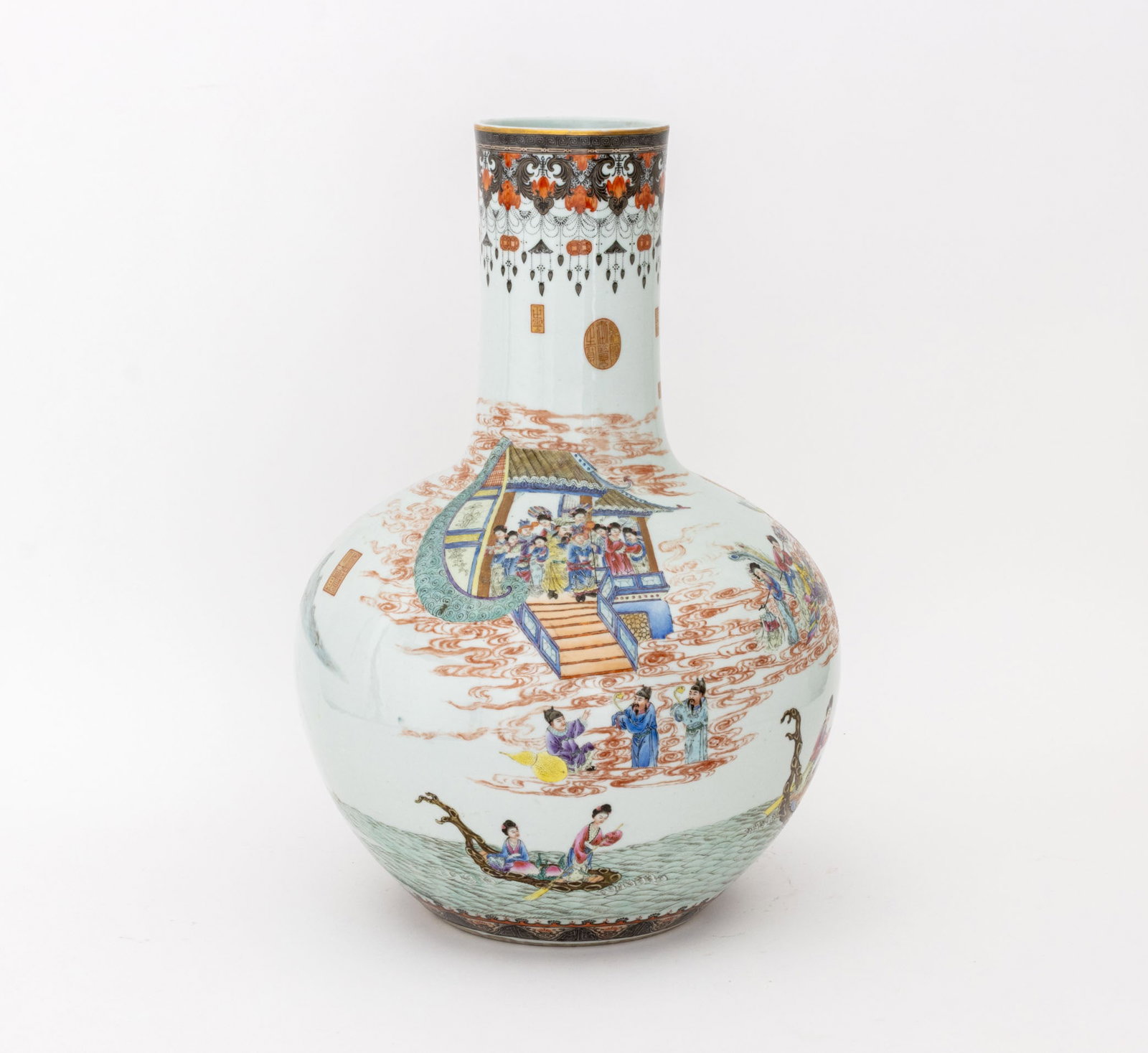 Chinese Famille Rose Porcelain Celestial Vase - 3