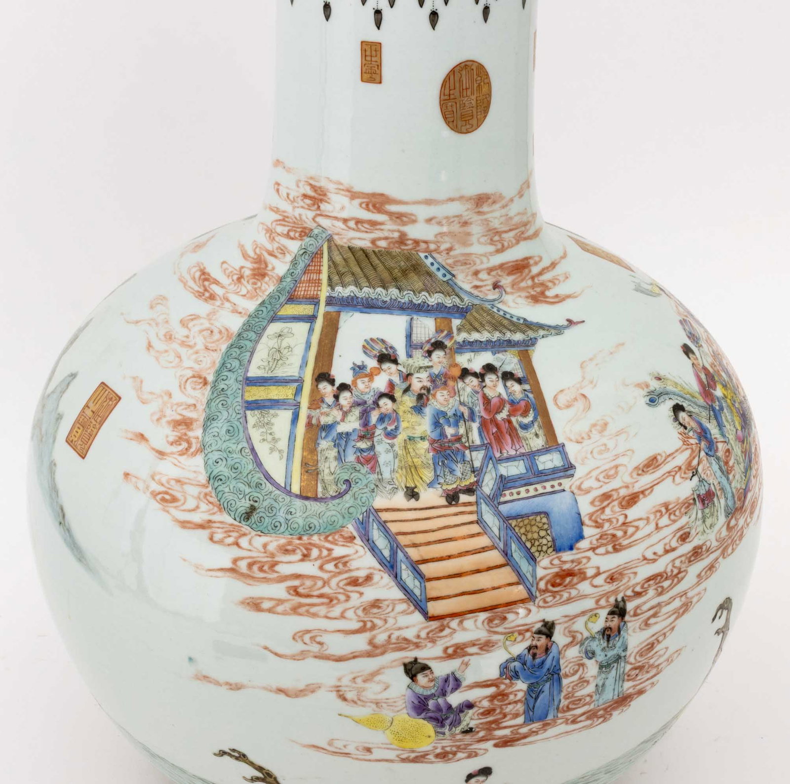 Chinese Famille Rose Porcelain Celestial Vase - 4