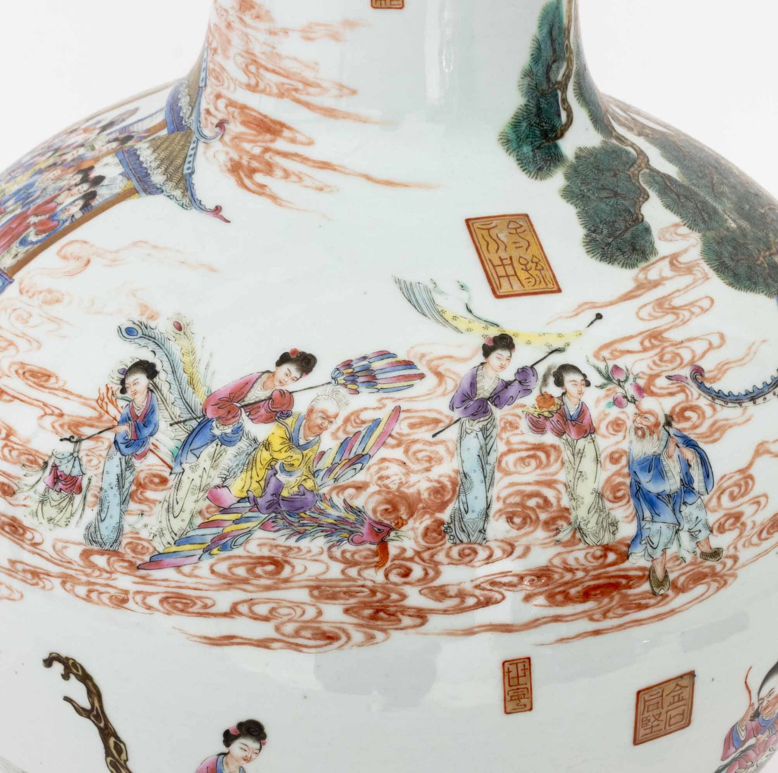 Chinese Famille Rose Porcelain Celestial Vase - 7
