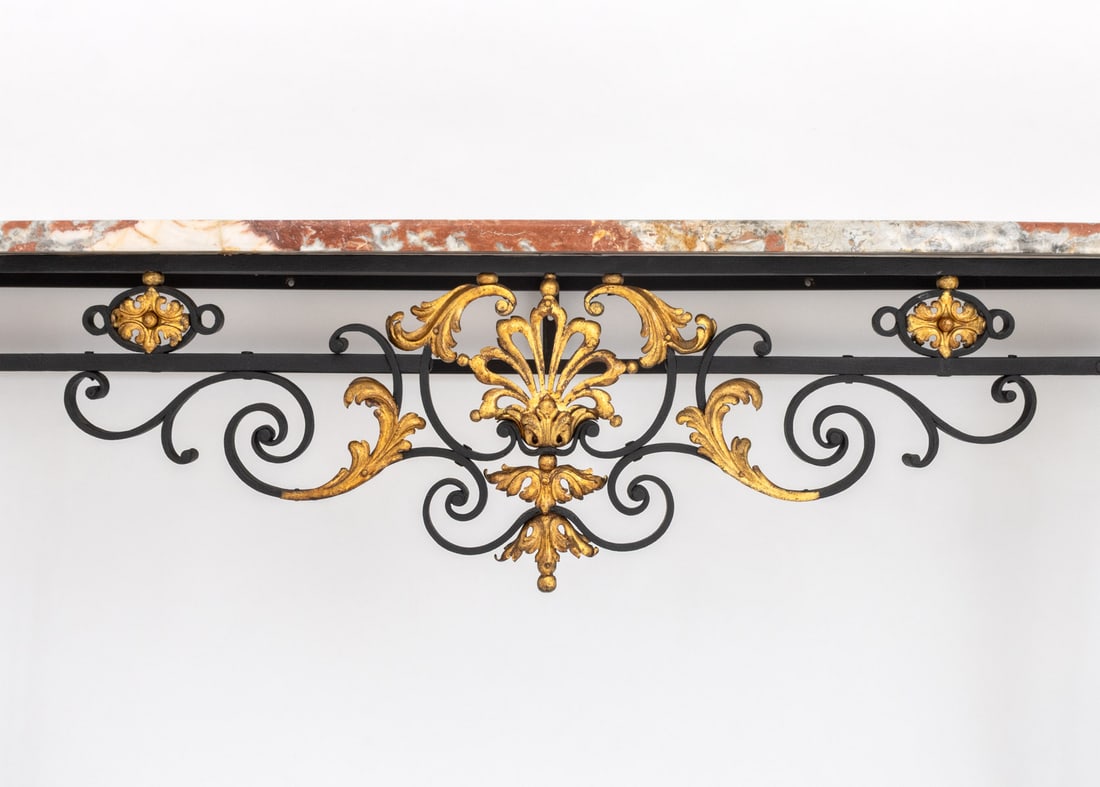 Louis XV Style Marble Top Gilt & Ebonized Console - 7