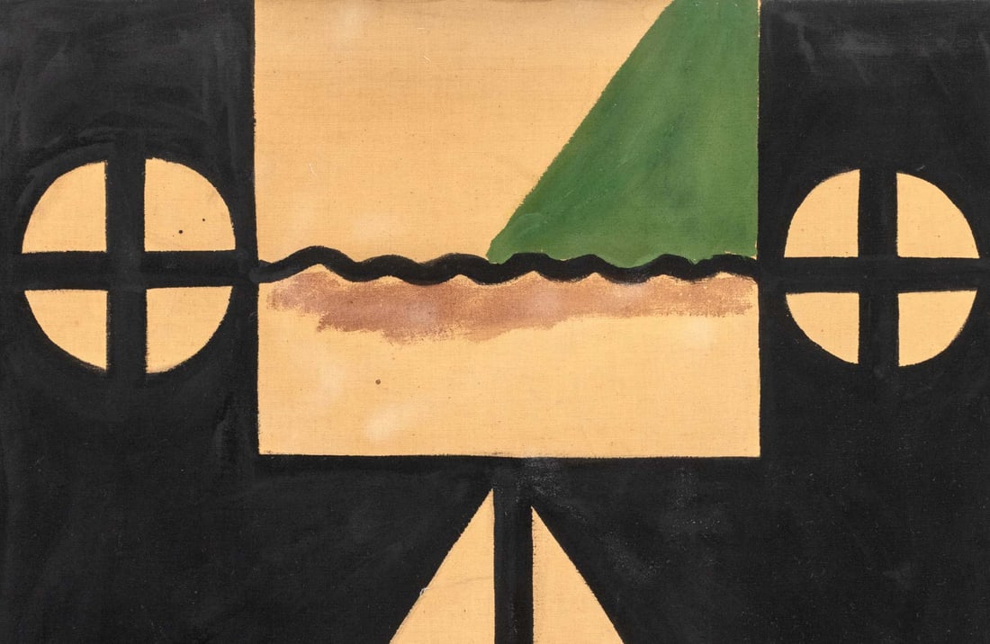 Walter Gaudnek Geometric Abstraction Oil, ca. 1970 - 2