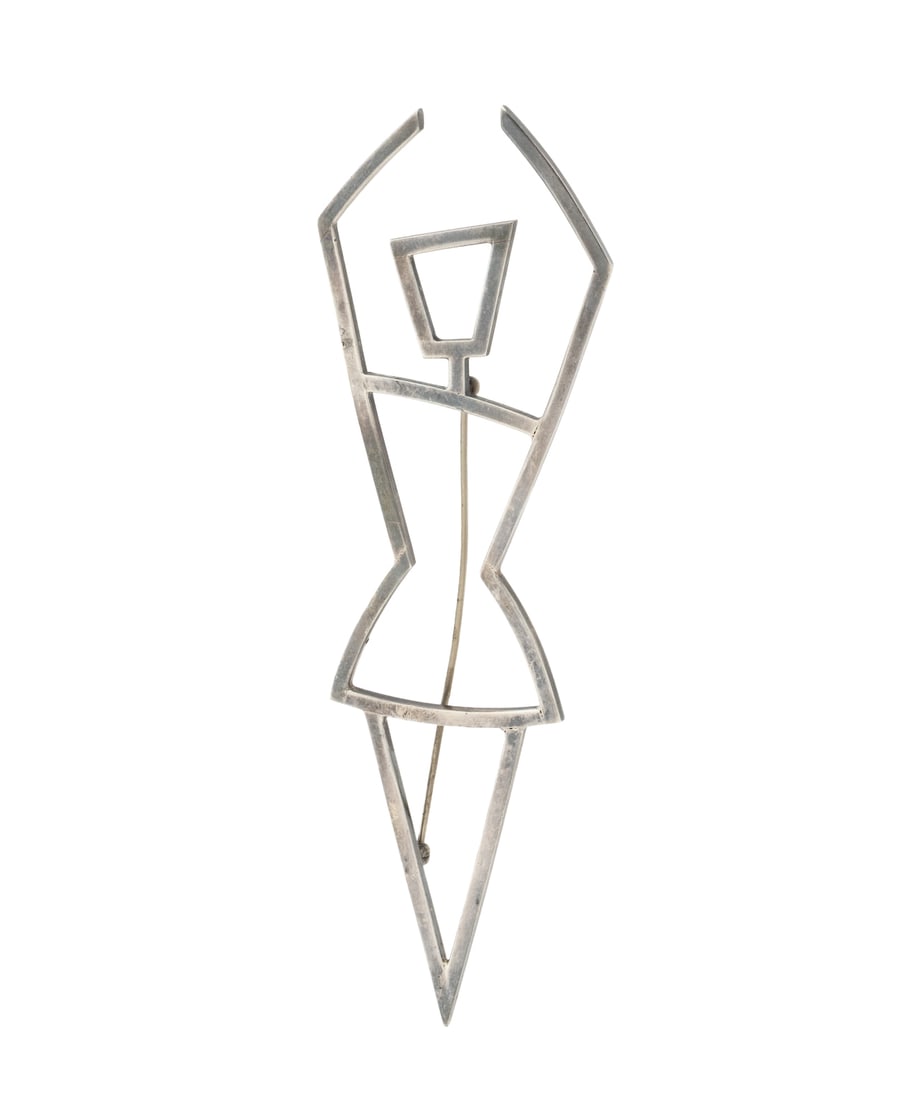 Mardi Jo Cohen Modernist Figural Silver Brooch (1 of 6)