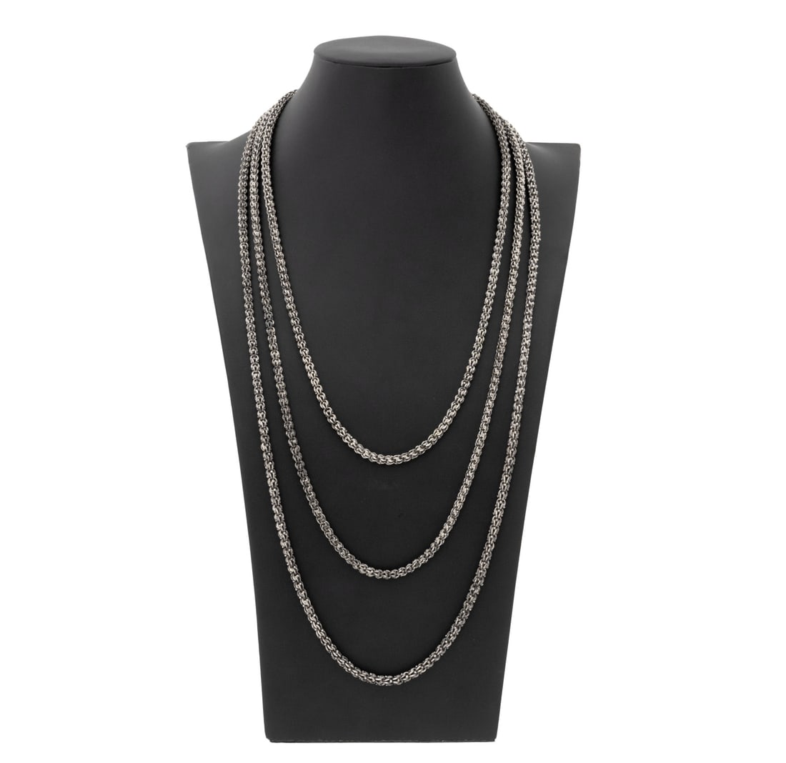 Mid-Century Sterling Silver Chain Link Necklace (1 of 6)