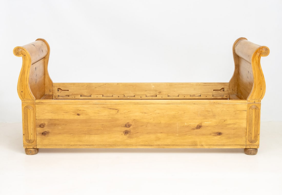English Pine Sleigh Bed - 2