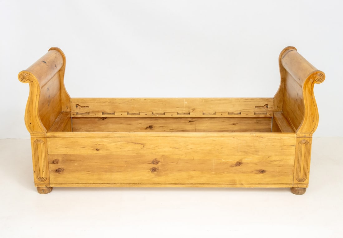 English Pine Sleigh Bed - 6