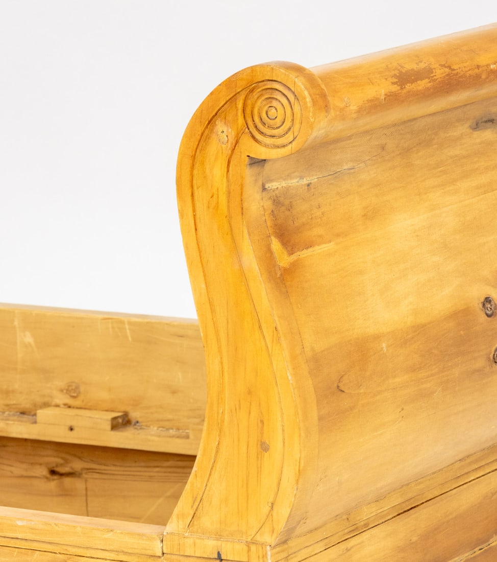 English Pine Sleigh Bed - 7