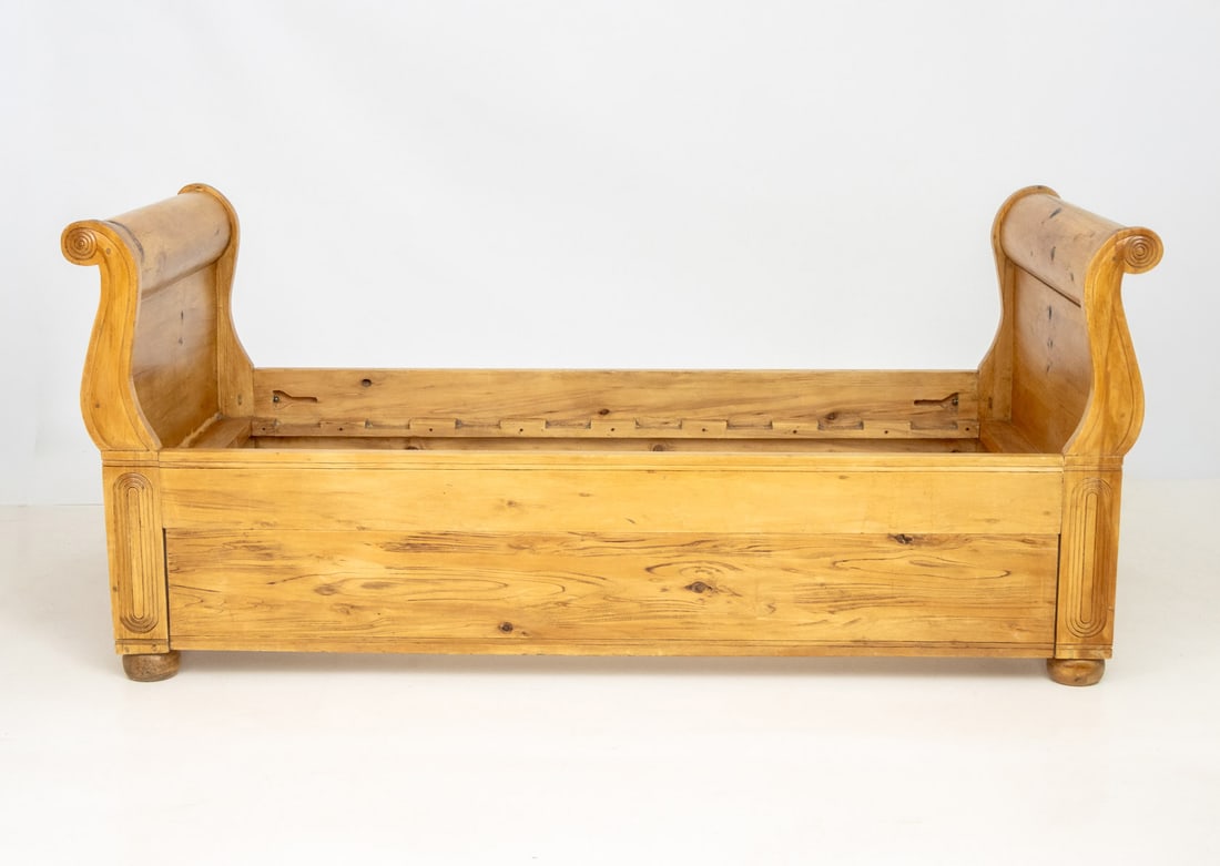 English Pine Sleigh Bed - 9