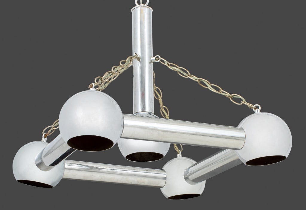 Gaetano Sciolari Style Tubular Chrome Chandelier - 3