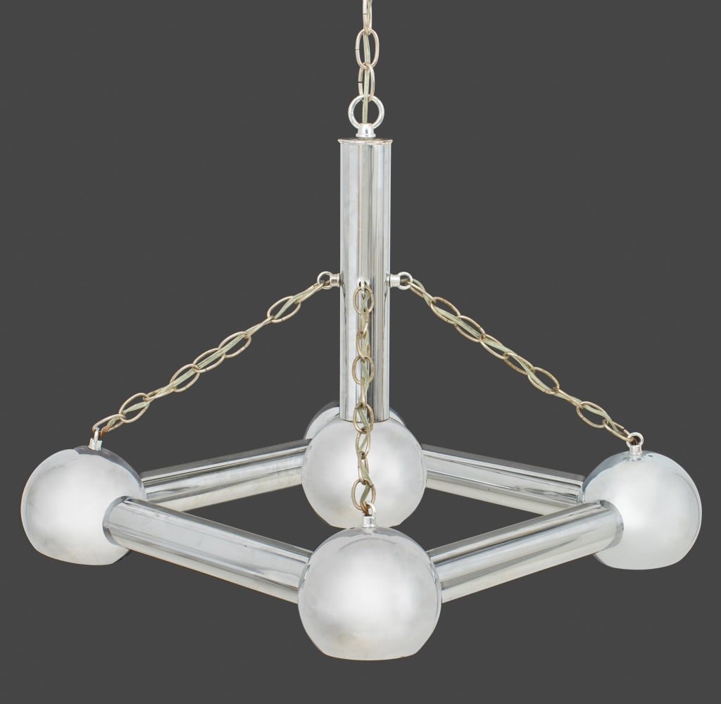 Gaetano Sciolari Style Tubular Chrome Chandelier - 6