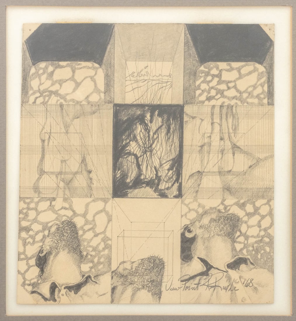 Illegibly Signed "View Point" Graphite, 1968 - 2