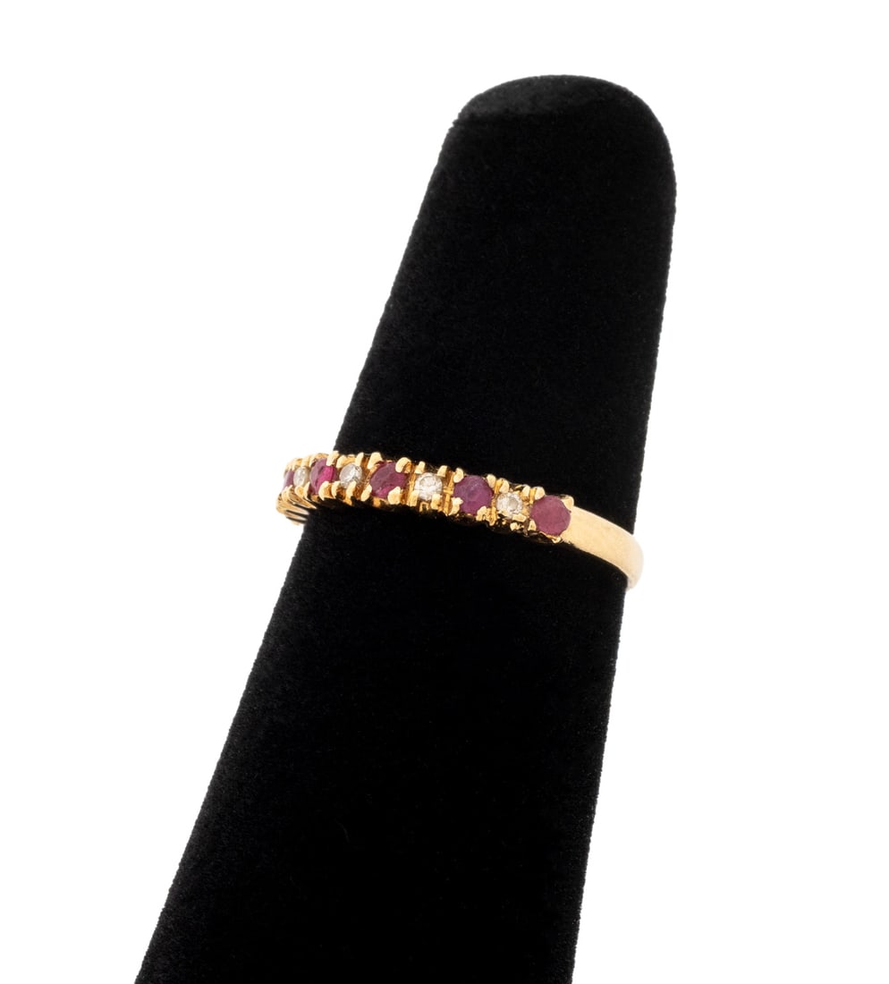 Ruby and Diamond Yellow Gold Ring - 2
