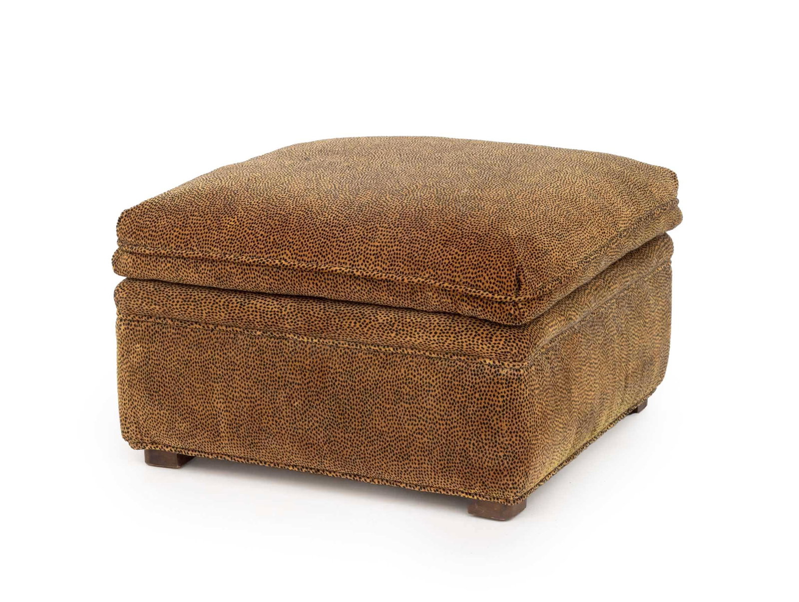 Cheetah Print Upholstered Ottoman (1 of 6)