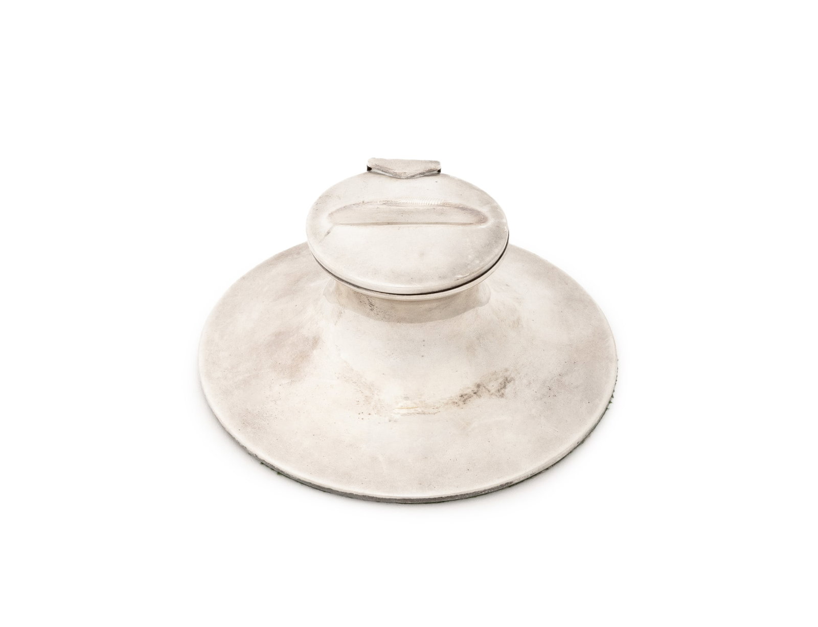 Edwardian Weighted Sterling Silver Inkwell, 1905 (1 of 9)