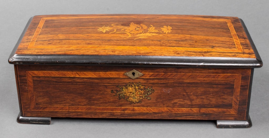 Swiss Cylinder "6-Airs" Marquetry Music Box (1 of 8)