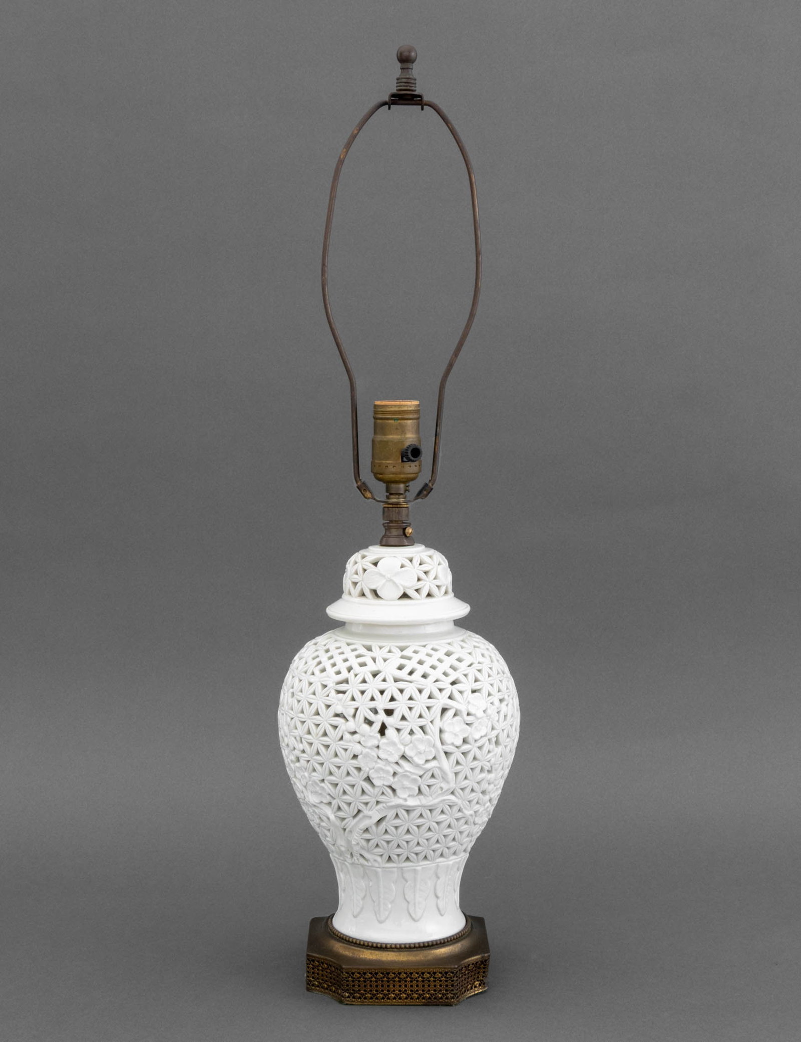 Chinese Reticulated Ginger Jar Mounted as a Lamp (1 of 7)