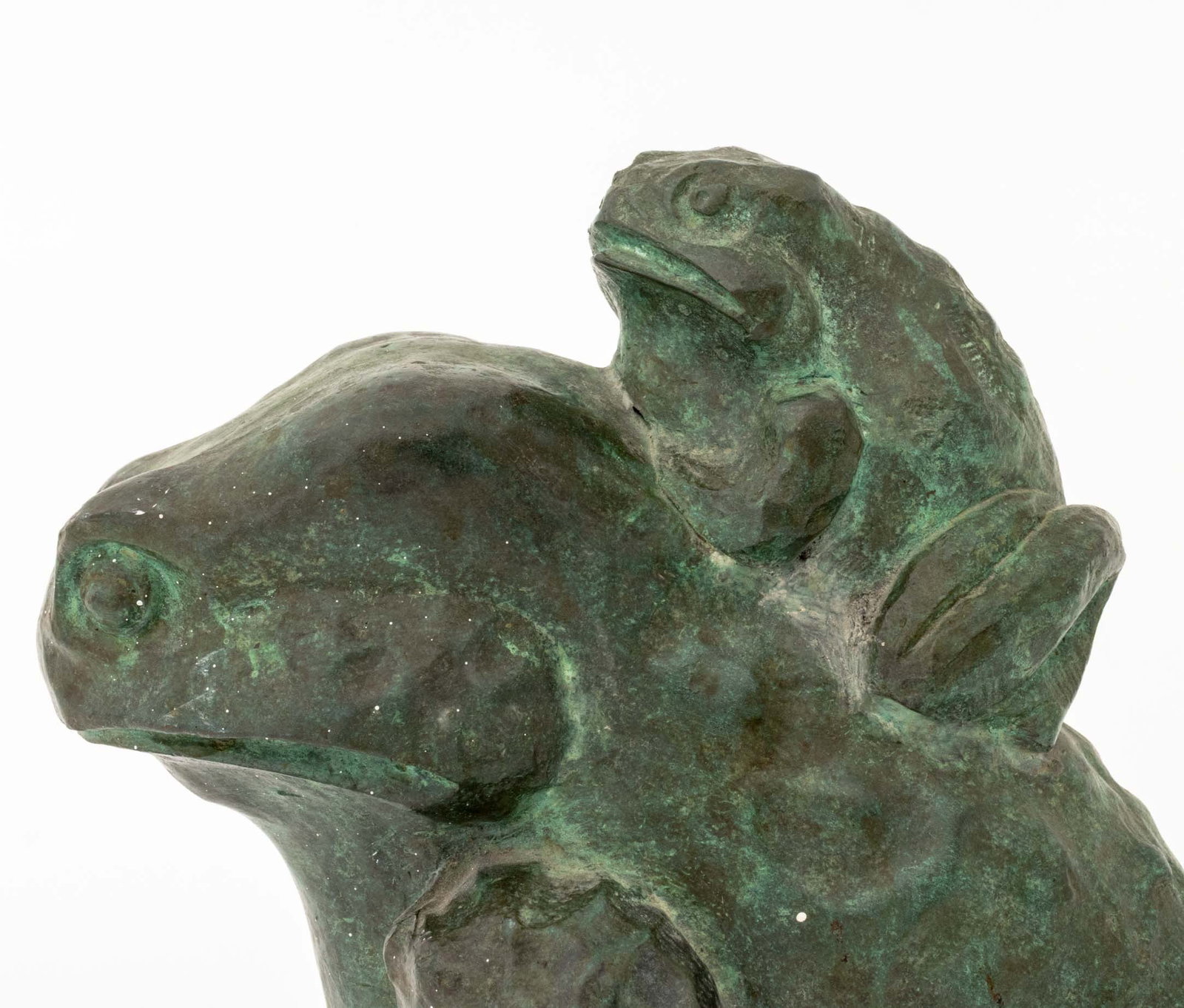 Modern Verdigris Patinated Bronze Frog Sculpture - 3