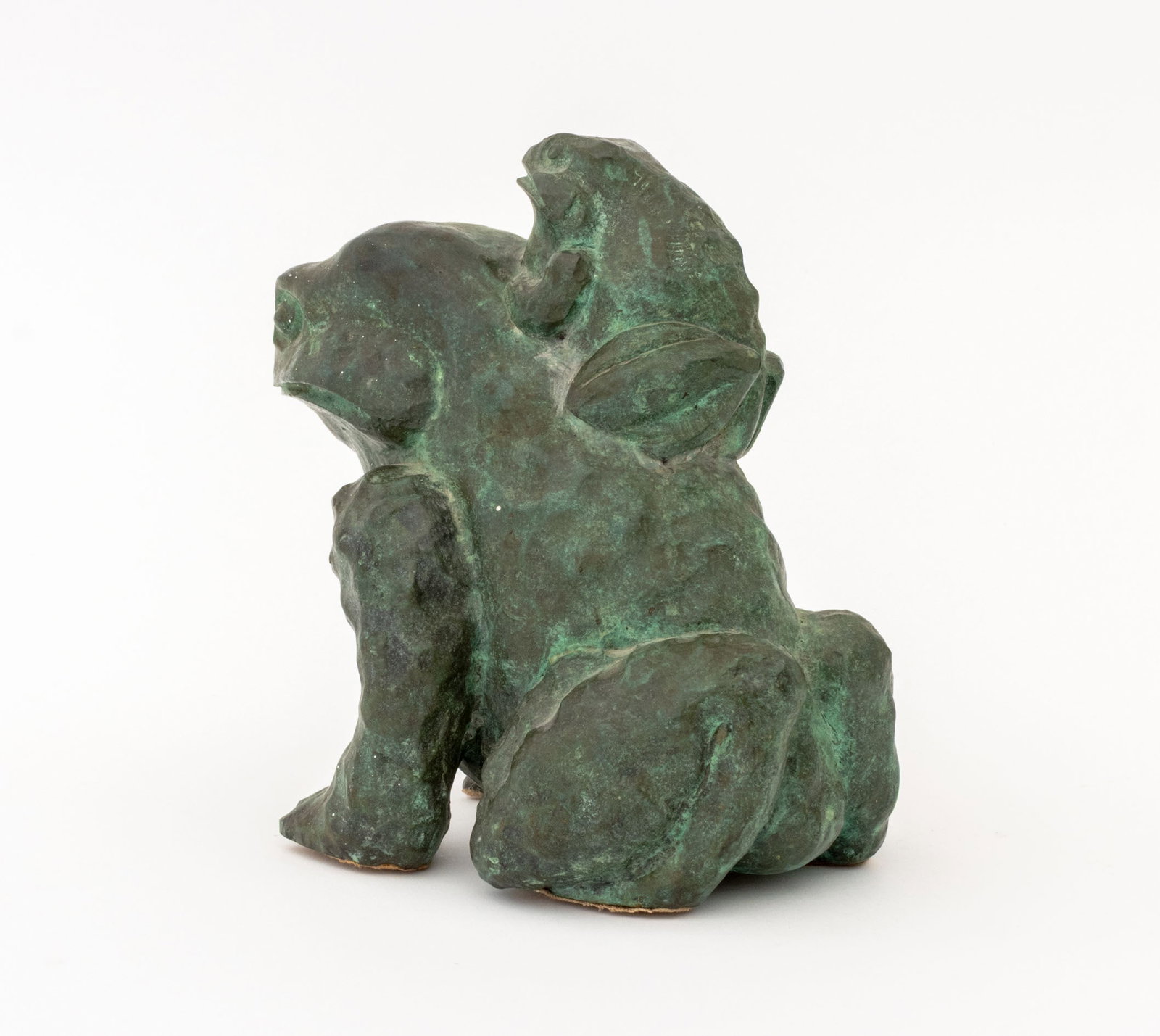 Modern Verdigris Patinated Bronze Frog Sculpture - 6