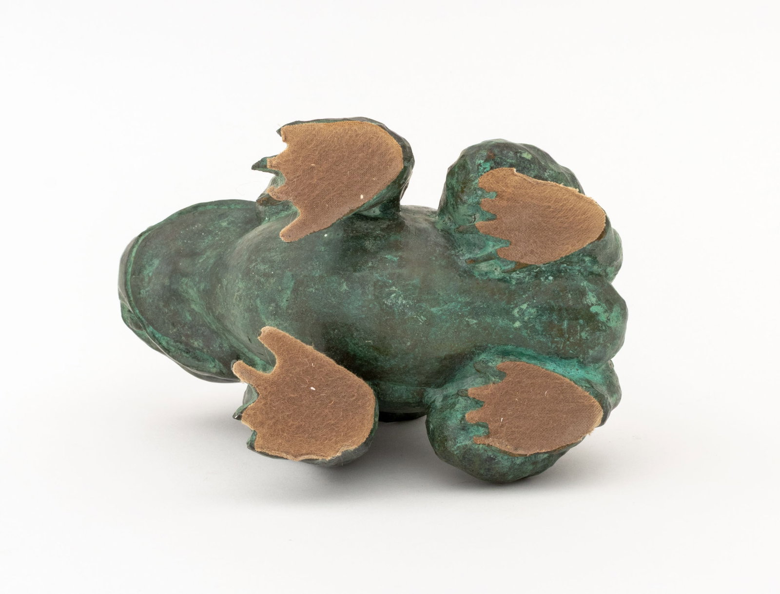 Modern Verdigris Patinated Bronze Frog Sculpture - 7